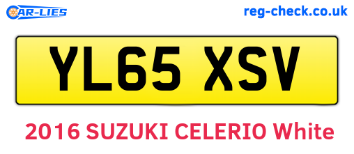 YL65XSV are the vehicle registration plates.