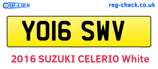 YO16SWV are the vehicle registration plates.