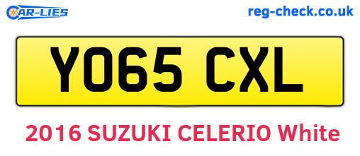 YO65CXL are the vehicle registration plates.