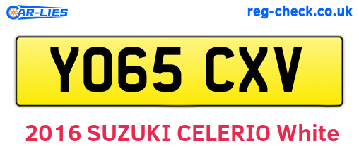 YO65CXV are the vehicle registration plates.