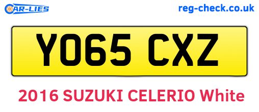 YO65CXZ are the vehicle registration plates.