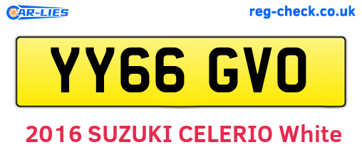 YY66GVO are the vehicle registration plates.
