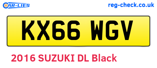 KX66WGV are the vehicle registration plates.