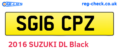 SG16CPZ are the vehicle registration plates.