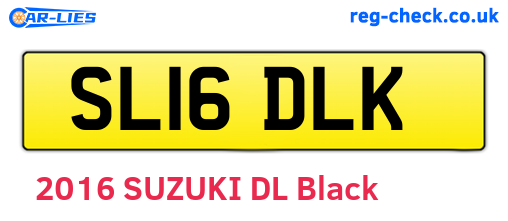 SL16DLK are the vehicle registration plates.