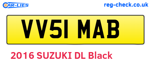 VV51MAB are the vehicle registration plates.