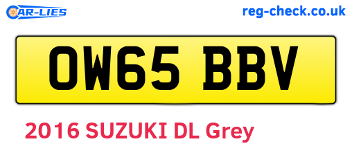 OW65BBV are the vehicle registration plates.