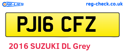 PJ16CFZ are the vehicle registration plates.