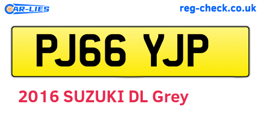 PJ66YJP are the vehicle registration plates.