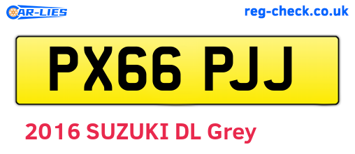 PX66PJJ are the vehicle registration plates.