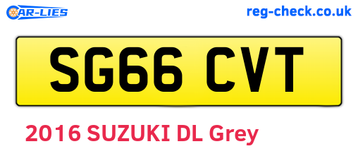 SG66CVT are the vehicle registration plates.