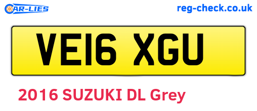 VE16XGU are the vehicle registration plates.