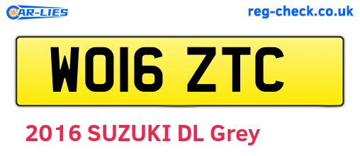 WO16ZTC are the vehicle registration plates.