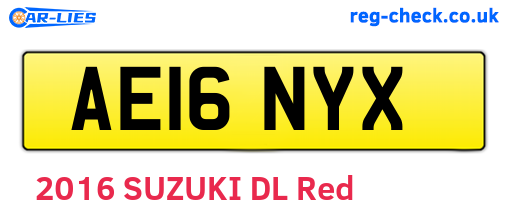 AE16NYX are the vehicle registration plates.