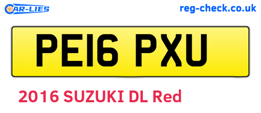 PE16PXU are the vehicle registration plates.