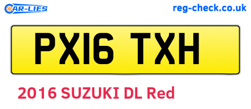 PX16TXH are the vehicle registration plates.
