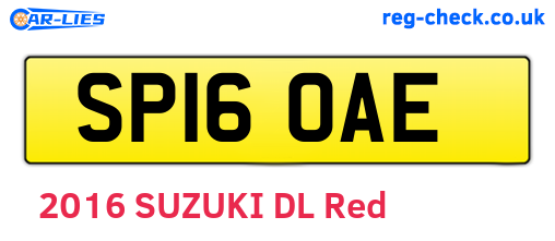 SP16OAE are the vehicle registration plates.