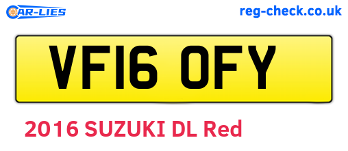 VF16OFY are the vehicle registration plates.