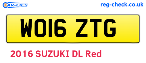 WO16ZTG are the vehicle registration plates.