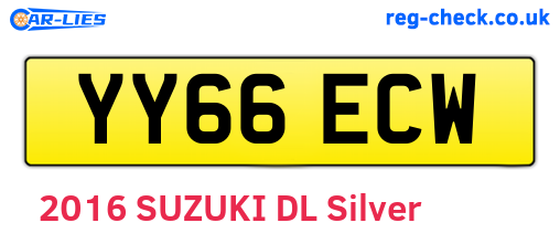 YY66ECW are the vehicle registration plates.