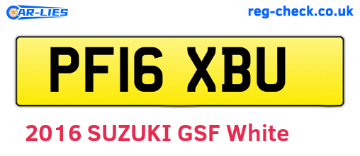 PF16XBU are the vehicle registration plates.