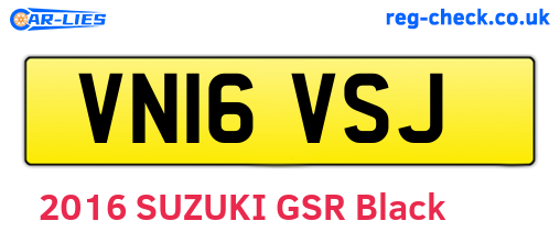 VN16VSJ are the vehicle registration plates.