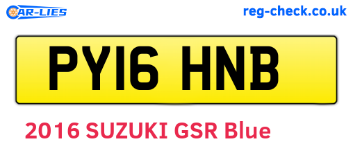 PY16HNB are the vehicle registration plates.