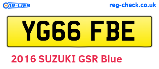 YG66FBE are the vehicle registration plates.