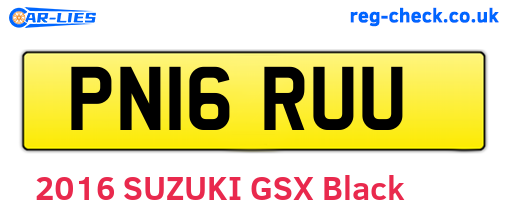 PN16RUU are the vehicle registration plates.