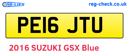 PE16JTU are the vehicle registration plates.
