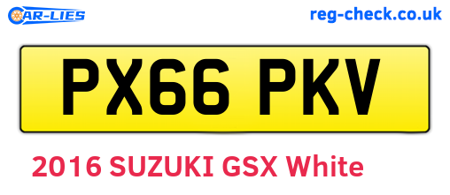 PX66PKV are the vehicle registration plates.
