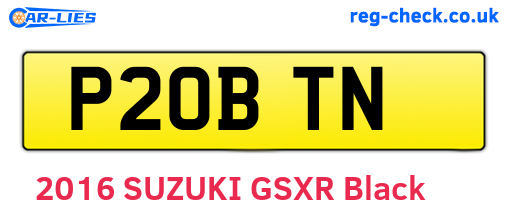 P20BTN are the vehicle registration plates.