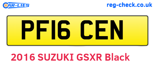 PF16CEN are the vehicle registration plates.