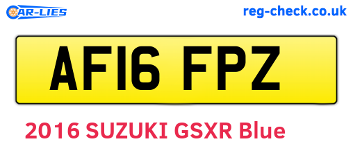 AF16FPZ are the vehicle registration plates.