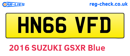 HN66VFD are the vehicle registration plates.