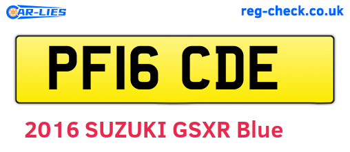 PF16CDE are the vehicle registration plates.