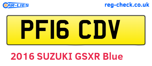 PF16CDV are the vehicle registration plates.
