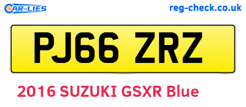 PJ66ZRZ are the vehicle registration plates.
