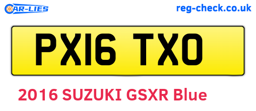 PX16TXO are the vehicle registration plates.