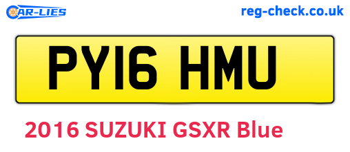PY16HMU are the vehicle registration plates.