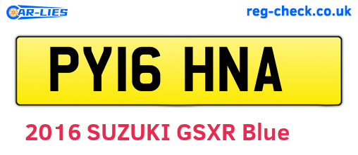 PY16HNA are the vehicle registration plates.