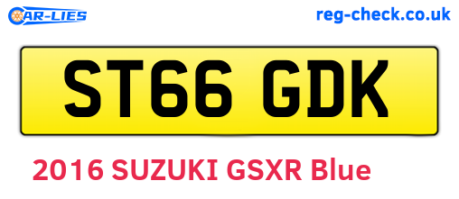ST66GDK are the vehicle registration plates.