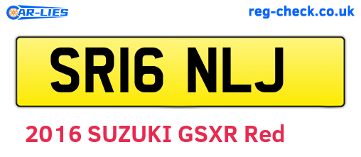 SR16NLJ are the vehicle registration plates.