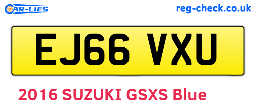 EJ66VXU are the vehicle registration plates.