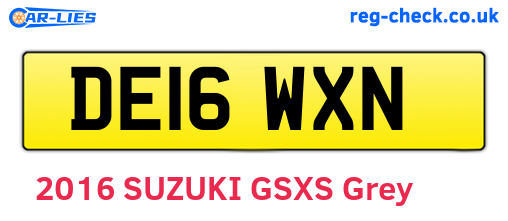 DE16WXN are the vehicle registration plates.