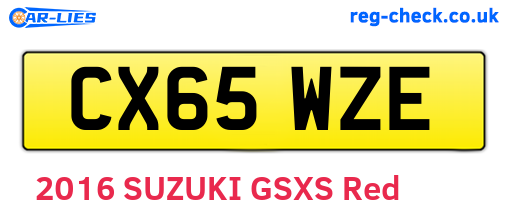 CX65WZE are the vehicle registration plates.