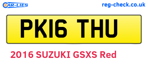 PK16THU are the vehicle registration plates.