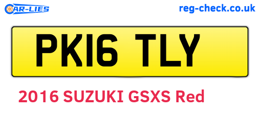 PK16TLY are the vehicle registration plates.