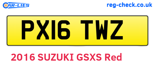 PX16TWZ are the vehicle registration plates.