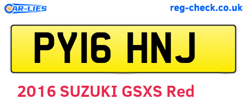 PY16HNJ are the vehicle registration plates.